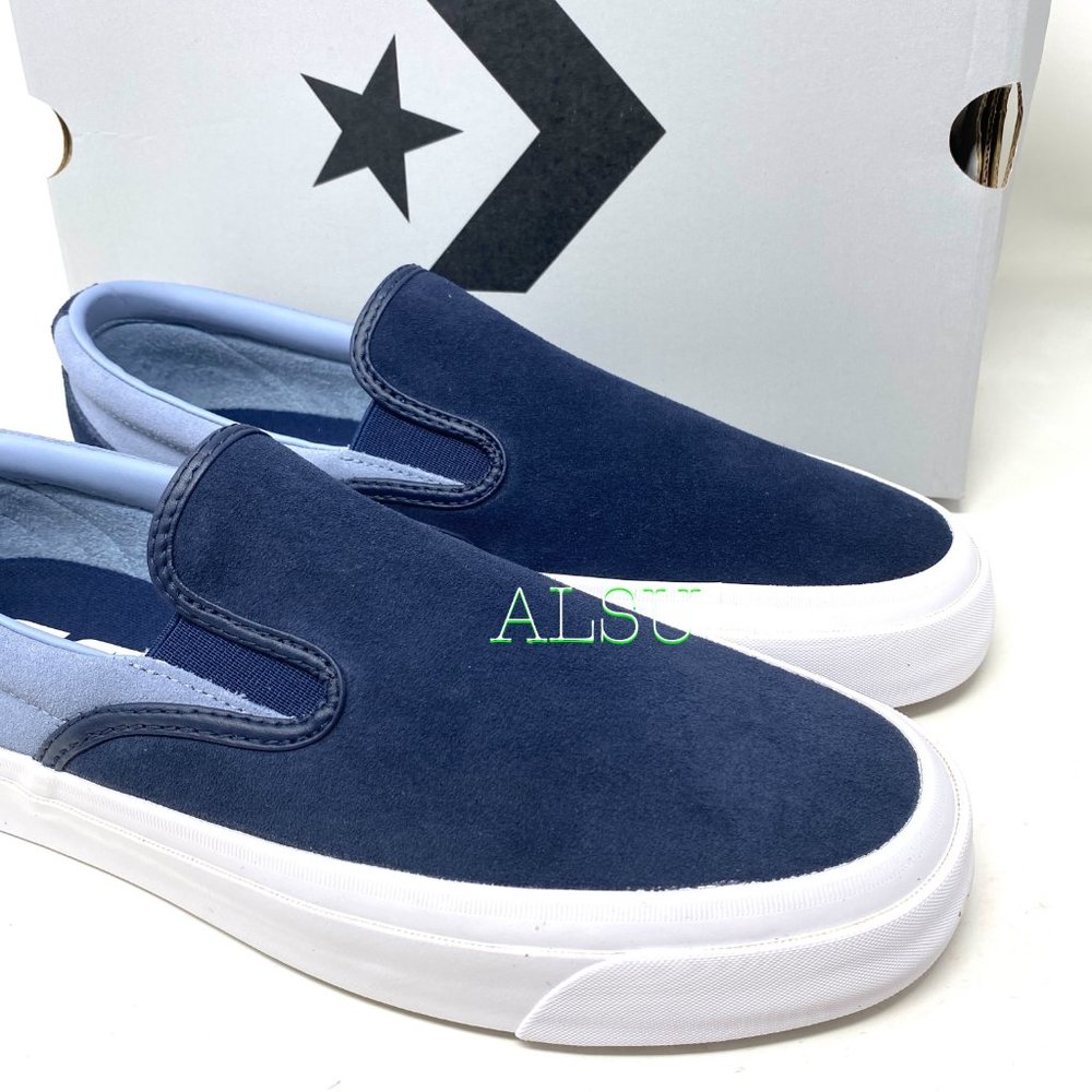 Converse SS SLIP On Low Top Suede Obsidian Blue Casual Men Size Sneakers 167617C - Picture 8 of 10